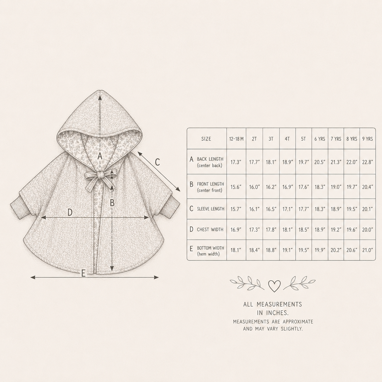 Toddler Denim Poncho | Hooded Floral Lined Cape, Upcycled Lightweight Jacket