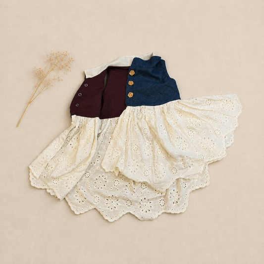 Lined Denim Skirted Vest