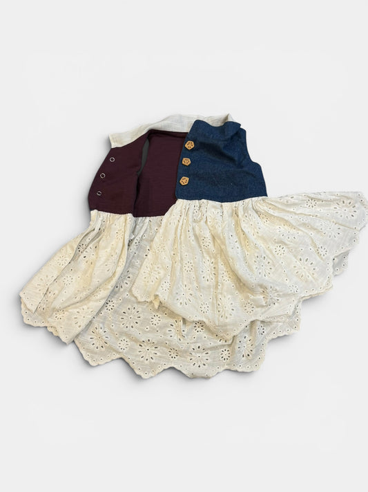 Lined Denim Skirted Vest