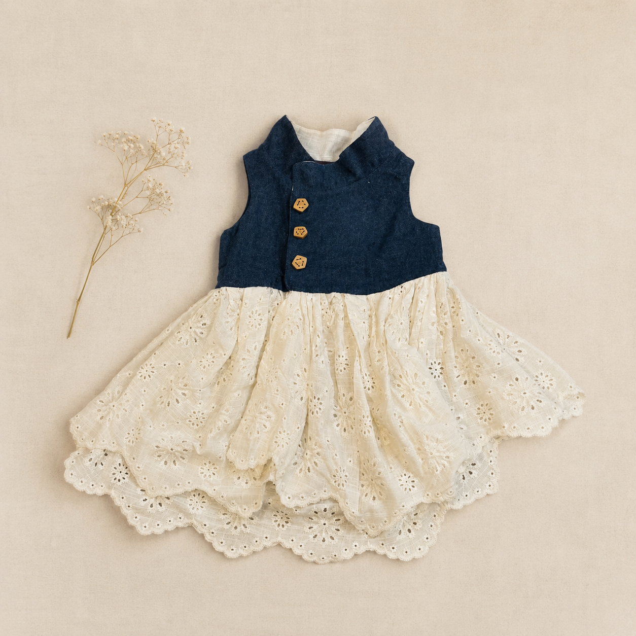 Lined Denim Skirted Vest