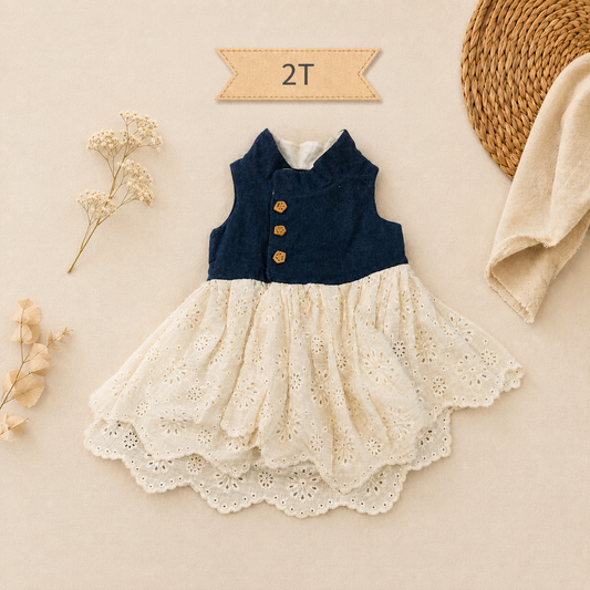 Lined Denim Skirted Vest