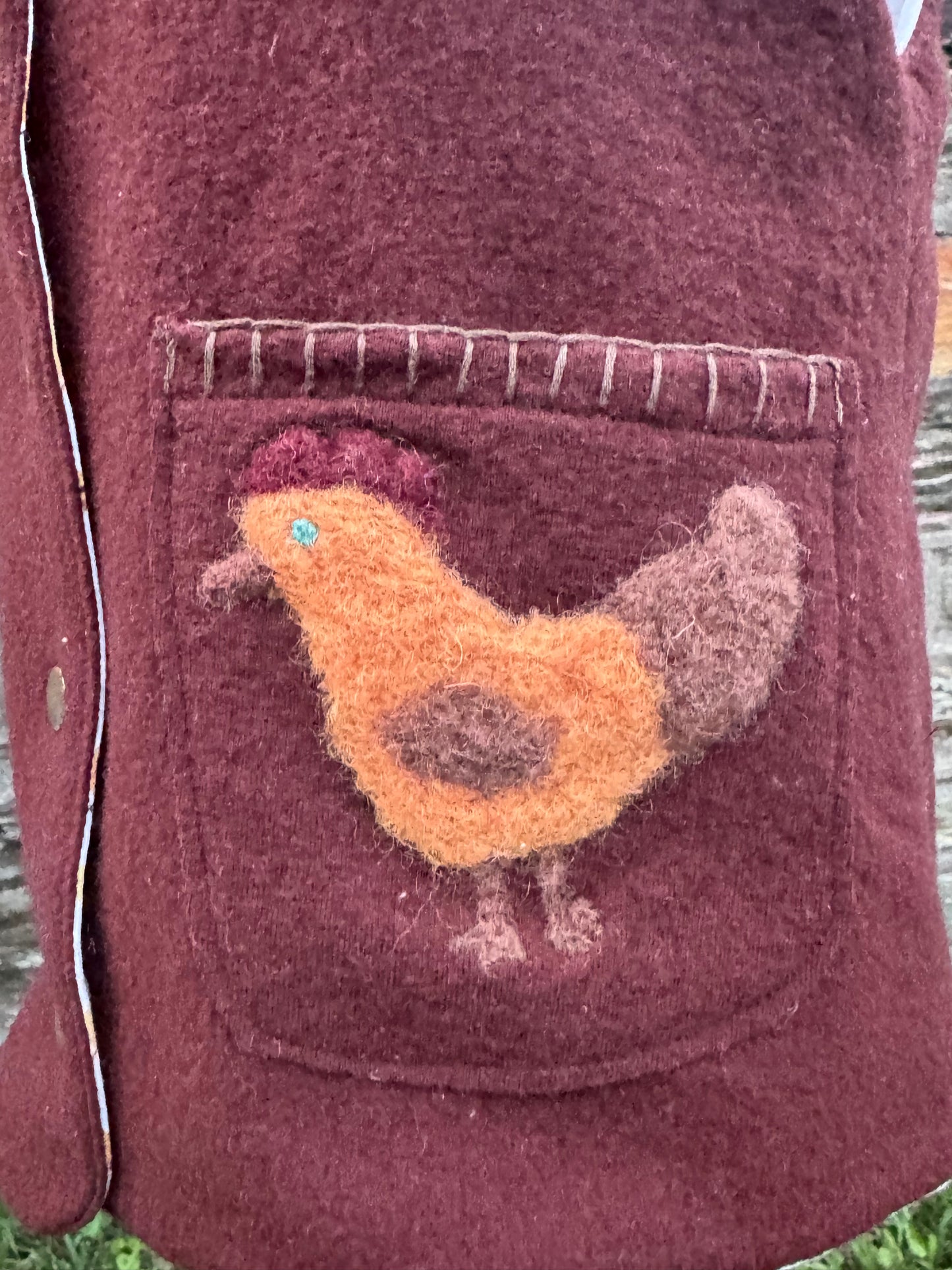 Brown Hooded Chicken Vest with Pixie Hood