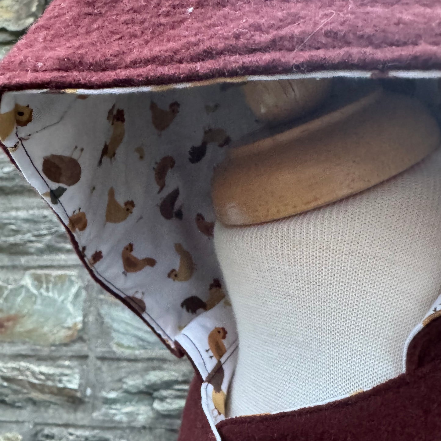 Brown Hooded Chicken Vest with Pixie Hood
