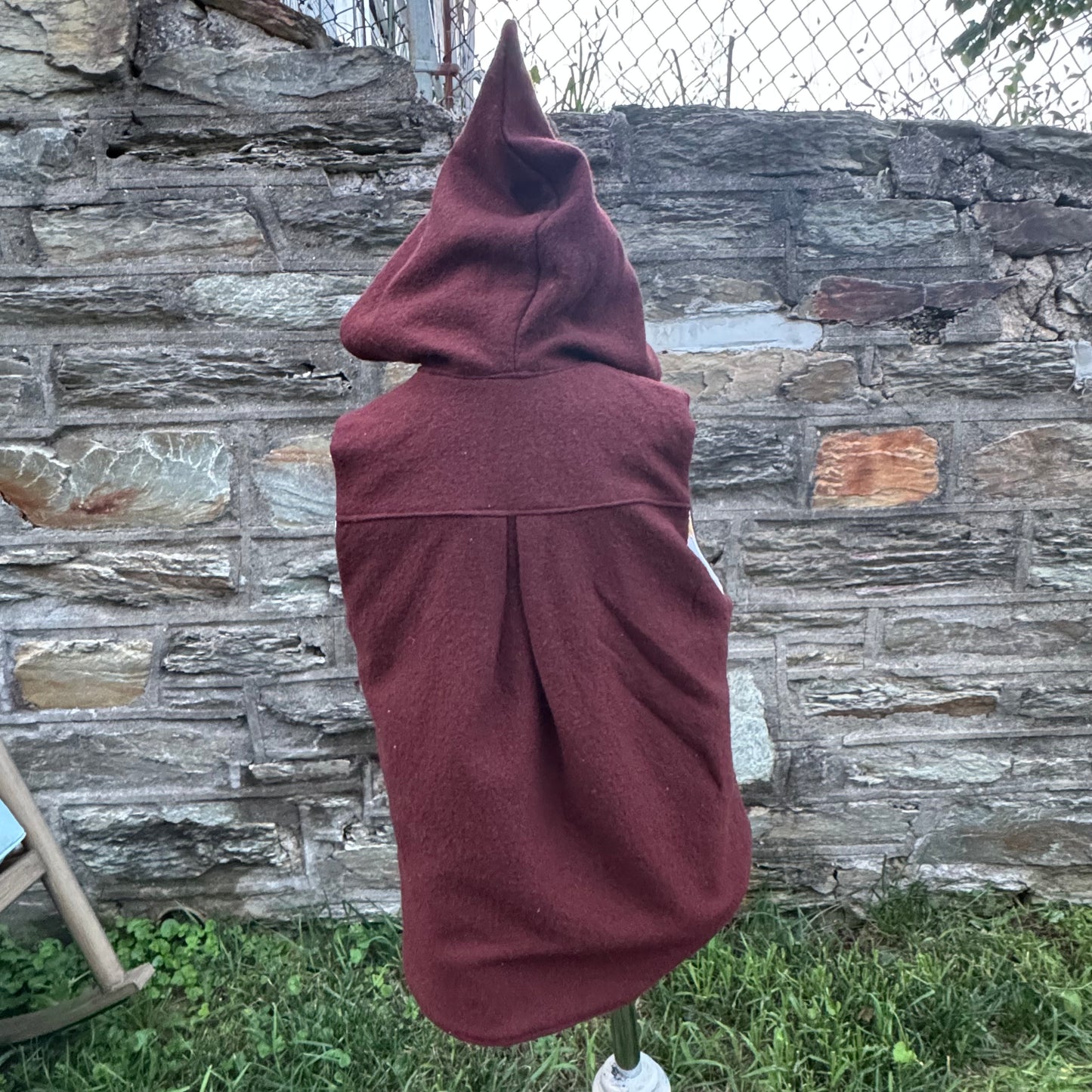 Brown Hooded Chicken Vest with Pixie Hood
