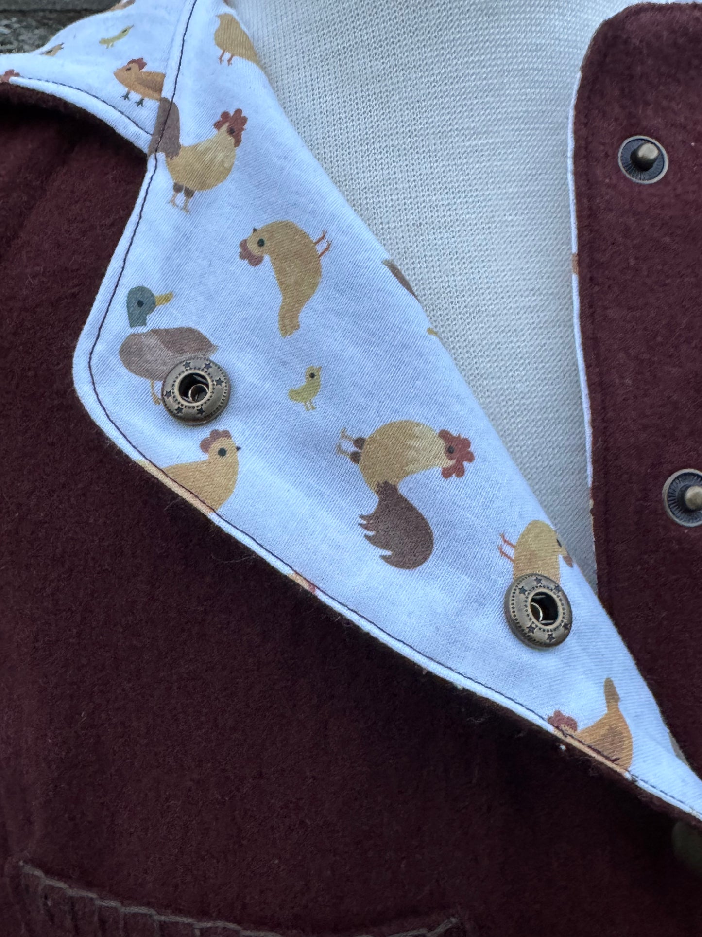 Brown Hooded Chicken Vest with Pixie Hood