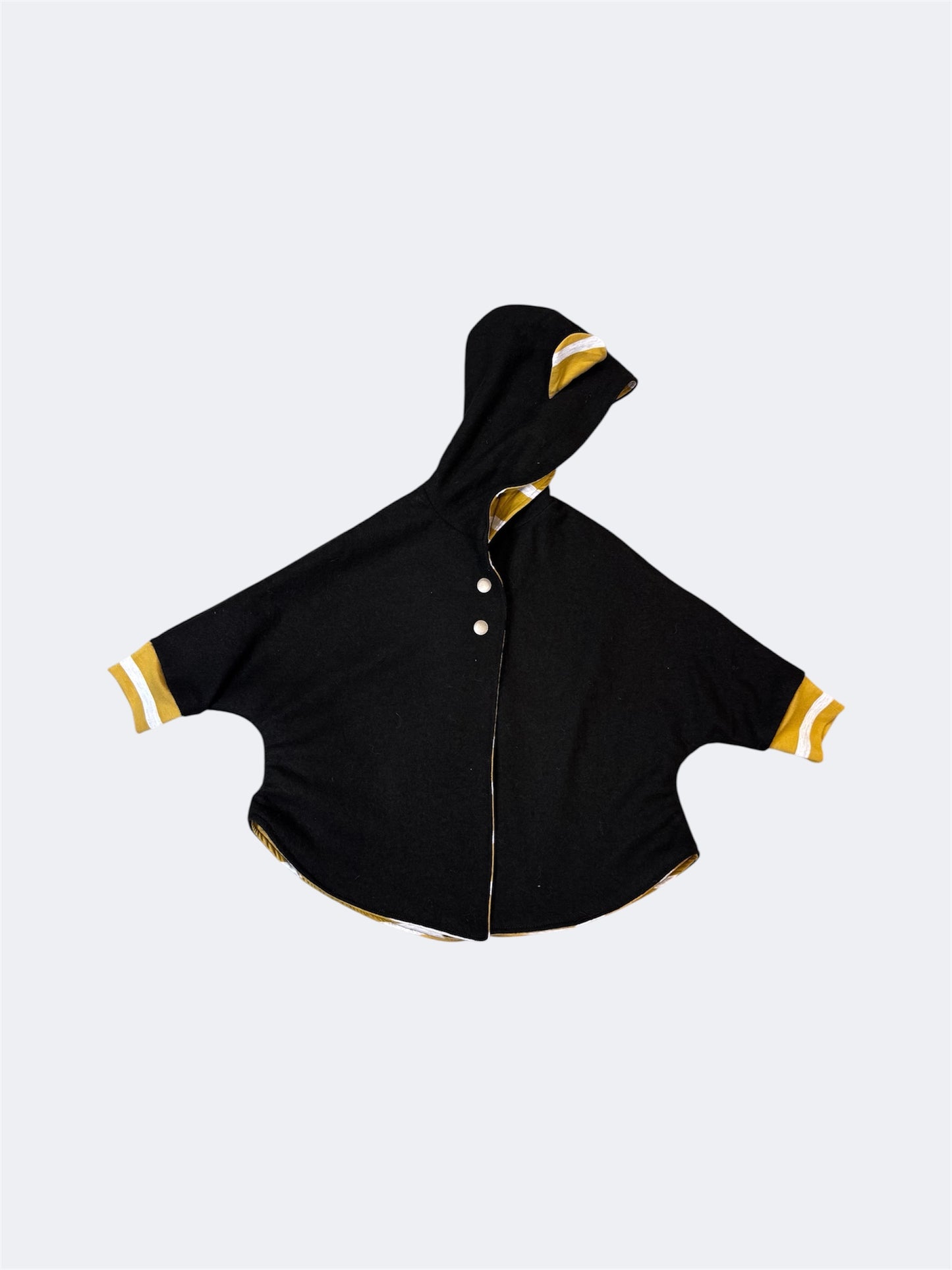 Kids Wool Poncho with Bear Ears | Handmade Layering Piece