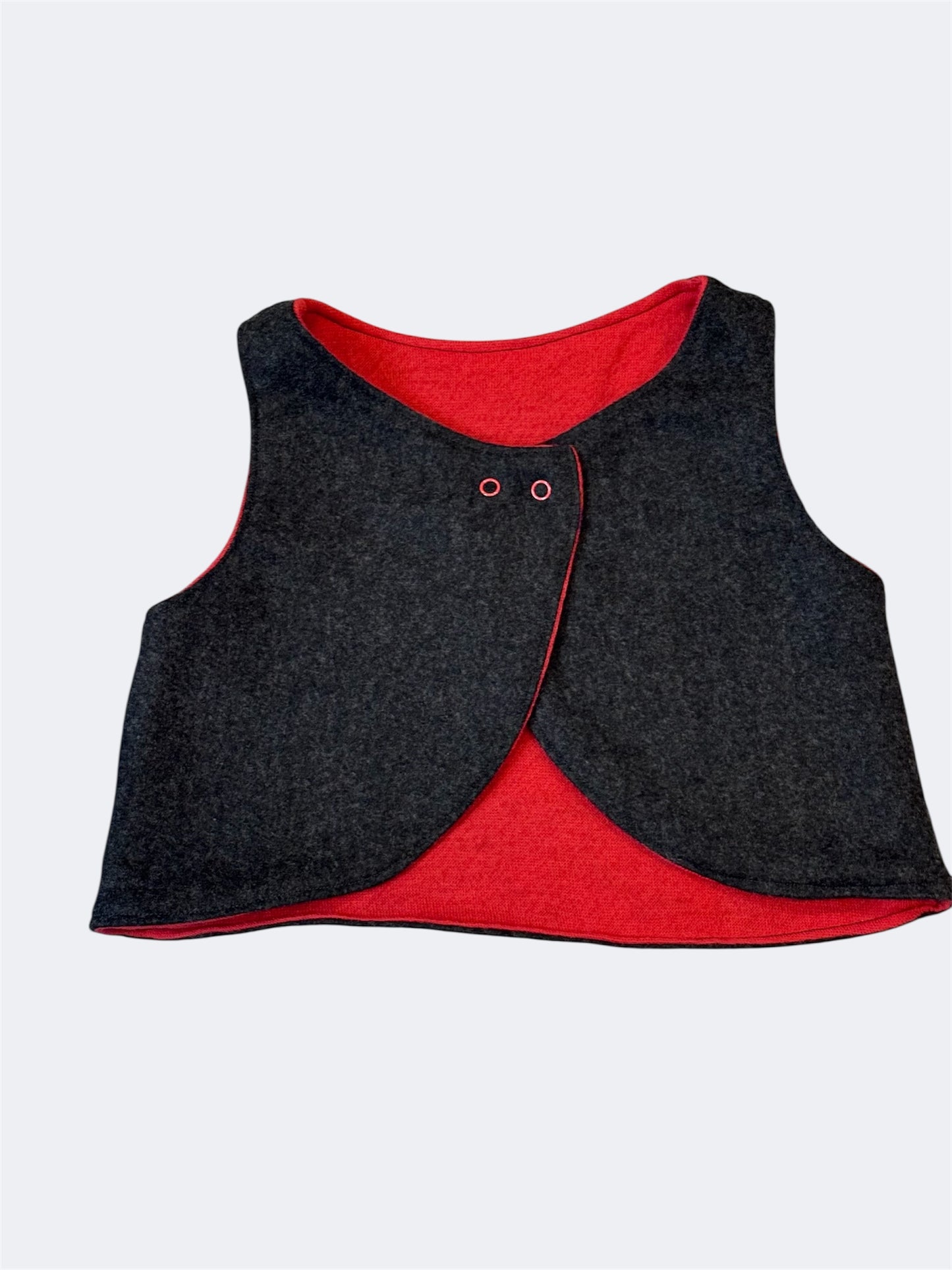 Reversible Boiled Wool Vest | Merino Lined Toddler Outerwear (18M-4T)