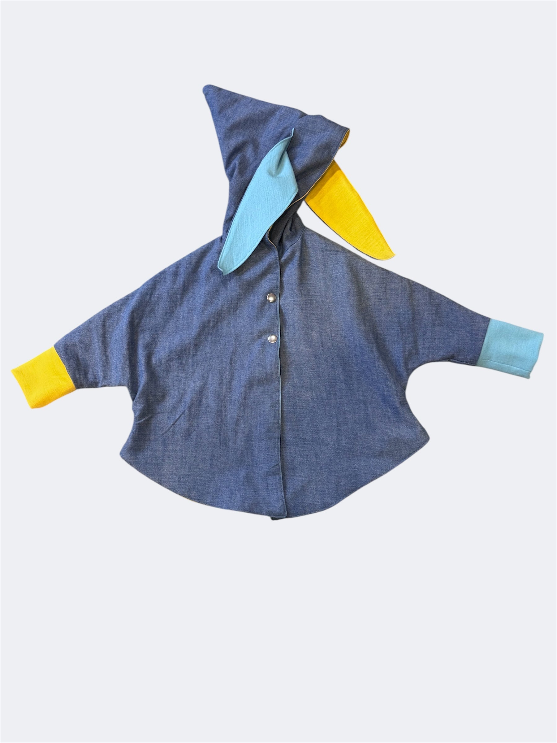 One of a Kind Toddler Poncho | Handmade Hooded Wool Cape | Upcycled Natural Fiber Waldorf Inspired Kids Jacket